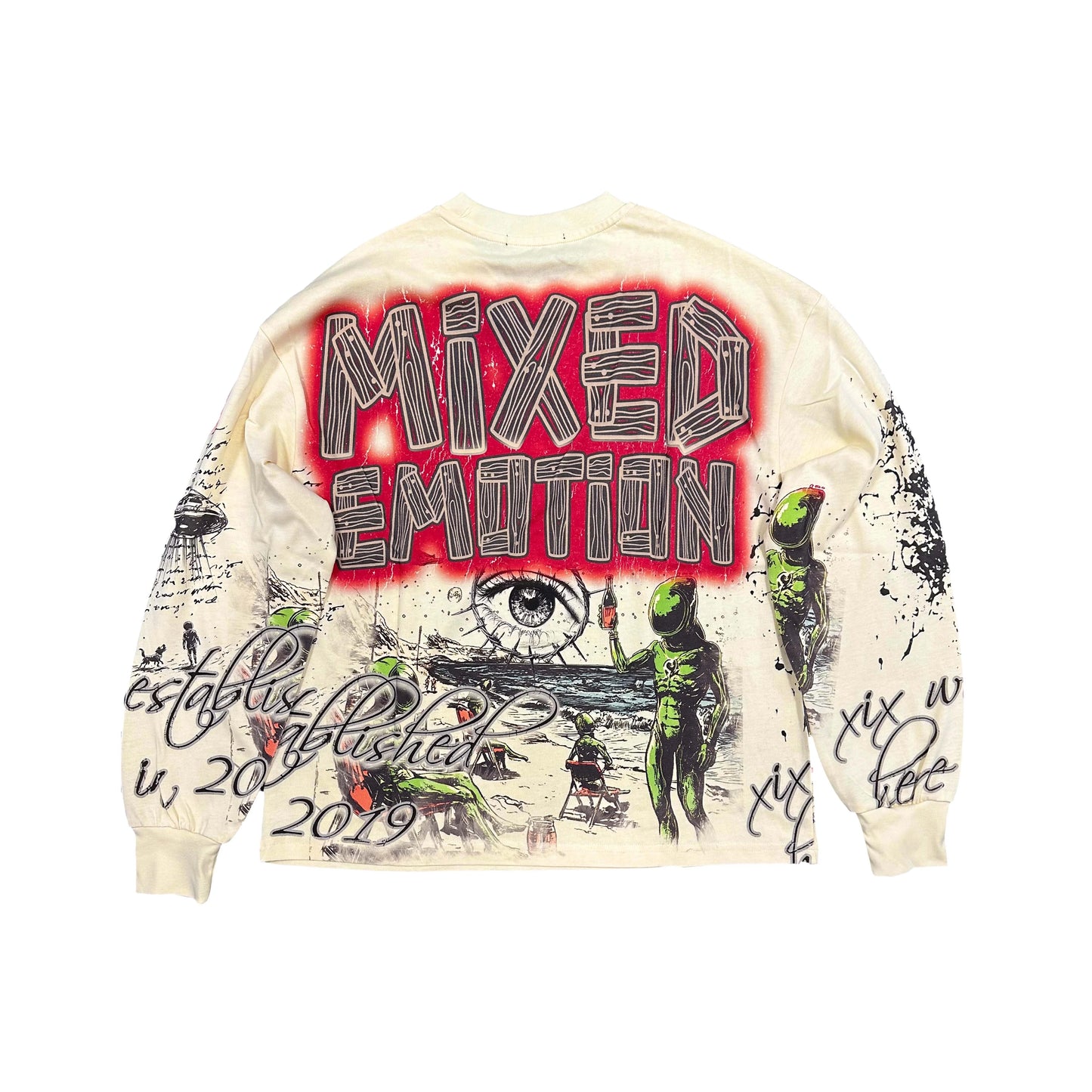 Mixed Emotion 'Art Club' Cream Long Sleeve