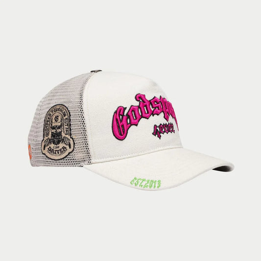 Godspeed GS Forever Trucker Hat (White/Fuchsia)