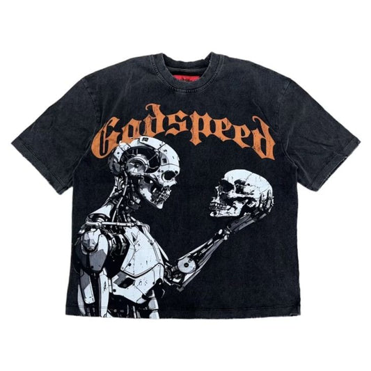 Godspeed MAN VS AI T-Shirt (Black Wash)