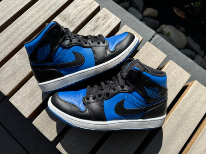 Jordan 1 Mid Black Royal Blue *USED*