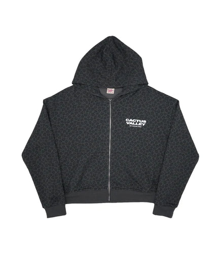 AZVA Leopard Art (Black) Zip Hoodie