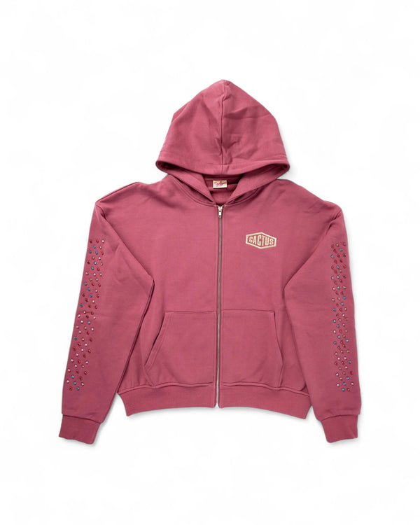 AZVA Crystal Cactus (Raspberry) Zip Hoodie
