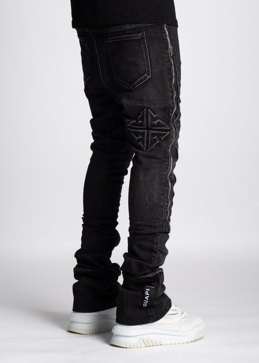 Guapi “Iron Grey Stacked Zipper Denim”