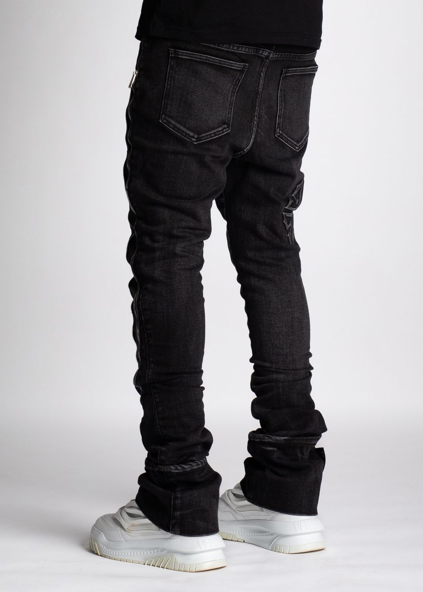 Guapi “Iron Grey Stacked Zipper Denim”