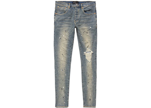 Purple Brand Purple Brand Mid Rise Destroy Paint Jeans Blue