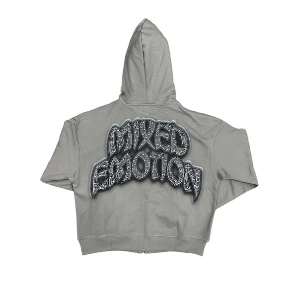 Mixed Emotions 'Last Ride' Rhinestone Grey Hoodie