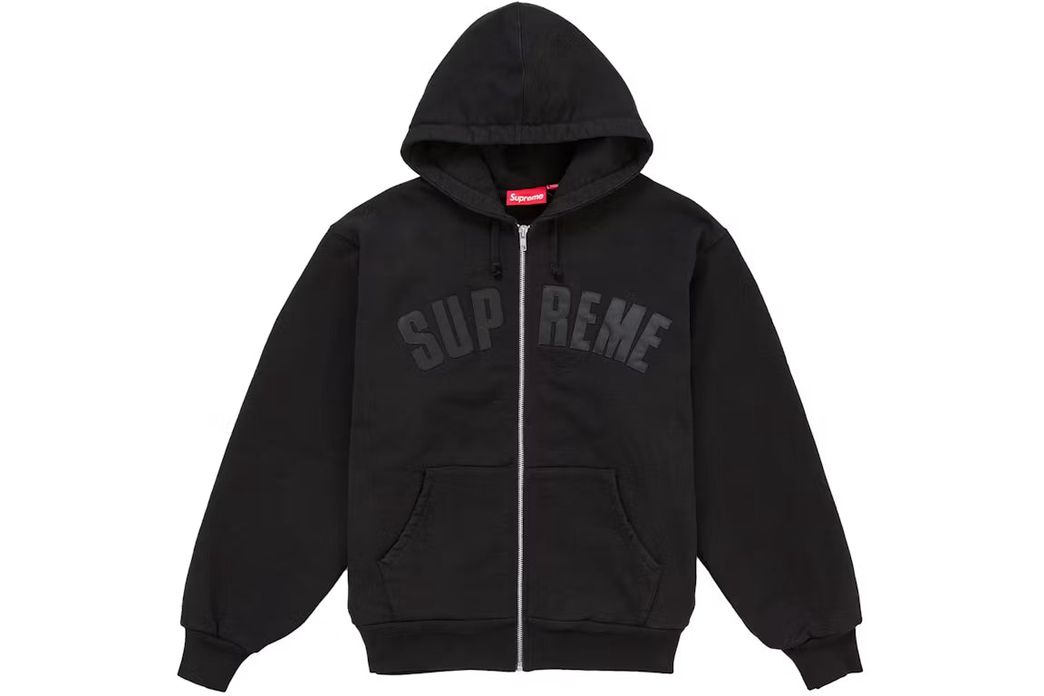 Supreme Arc Logo Thermal Zip Up Sweatshirt Black