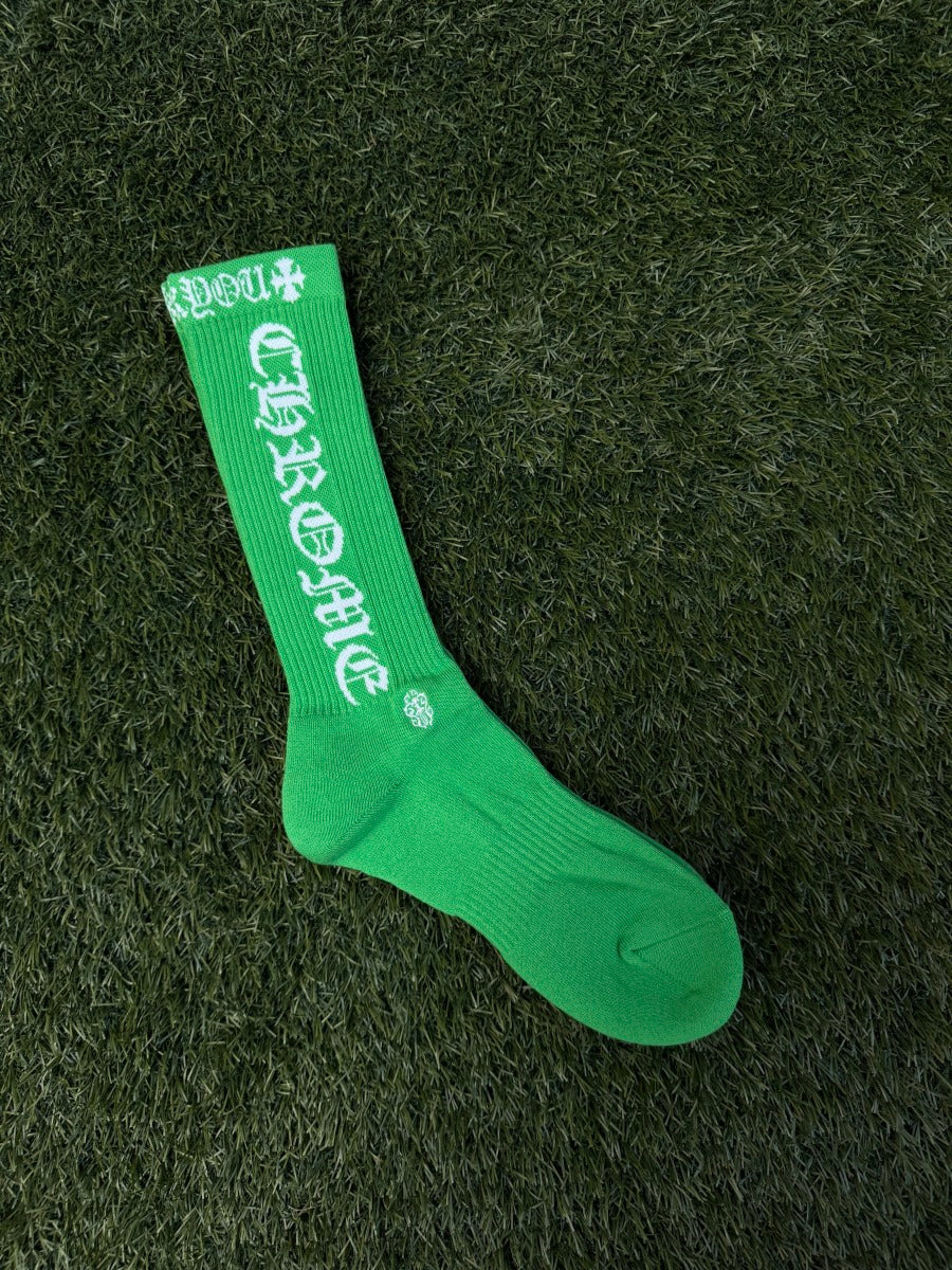 Chrome Hearts Logo Socks 'Green' Single Pair