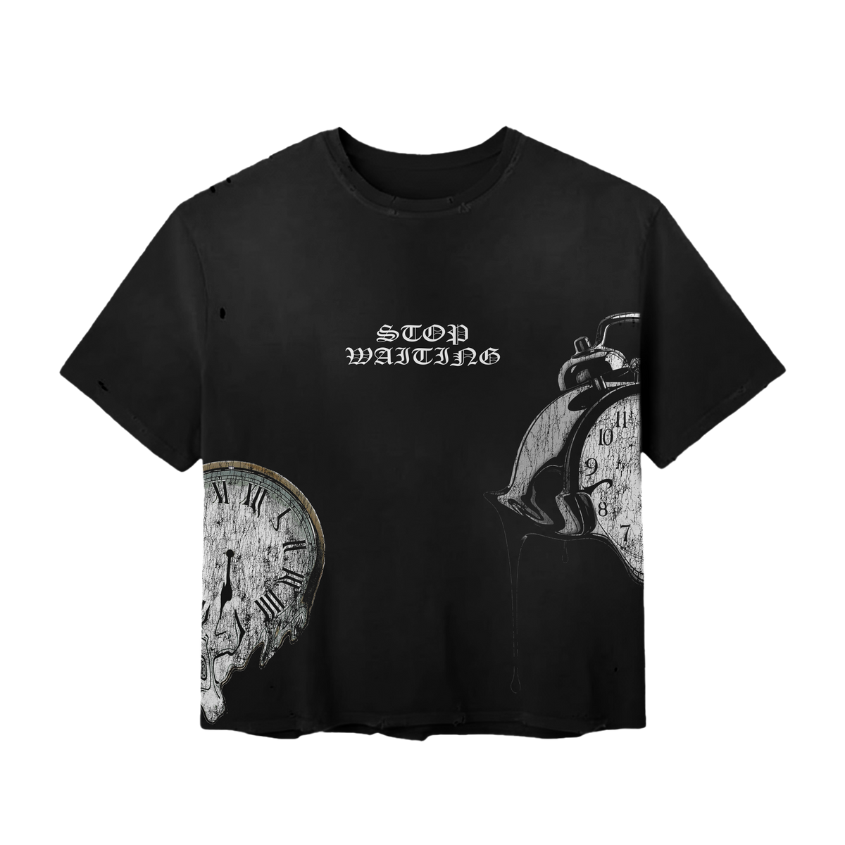 Stop Waiting Studios Vintage Clock Black Tee