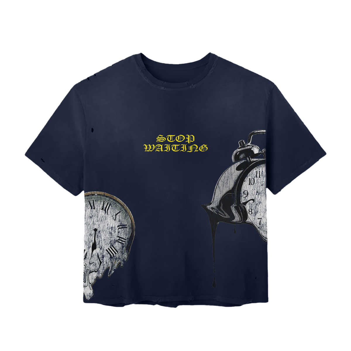 Stop Waiting Studios Vintage Clock Navy Tee