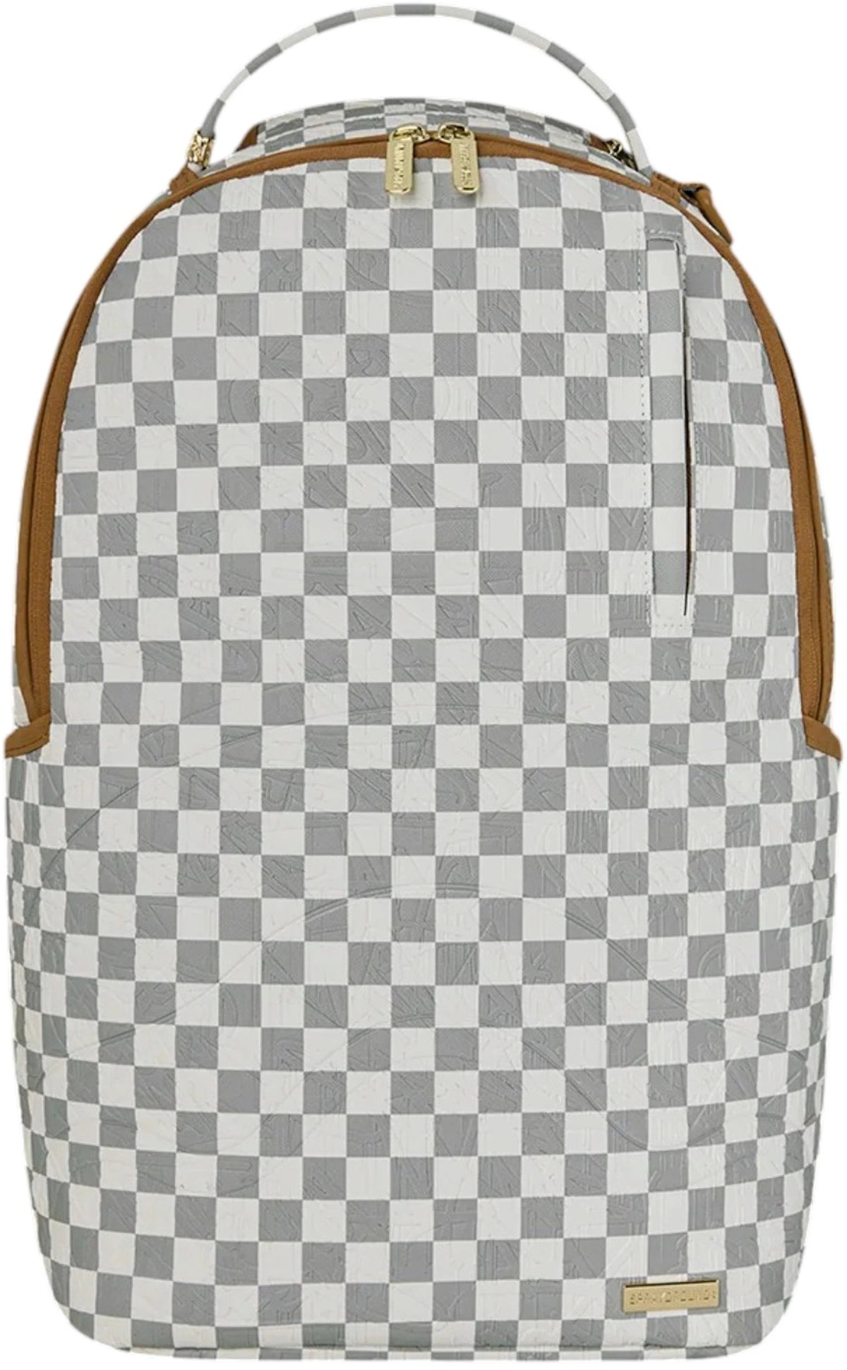 Sprayground Embossed Cream Checkerboard Backpack White/Grey