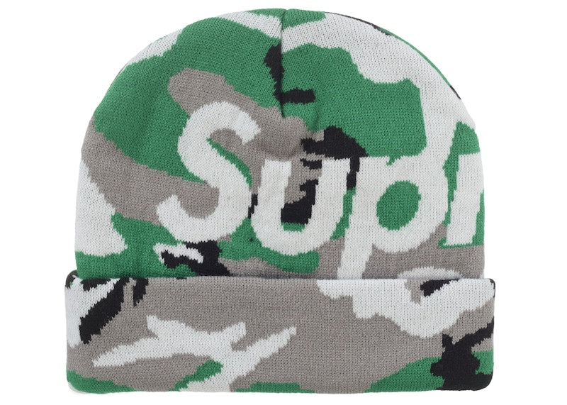 Supreme Camo Big Logo Beanie Green Camo