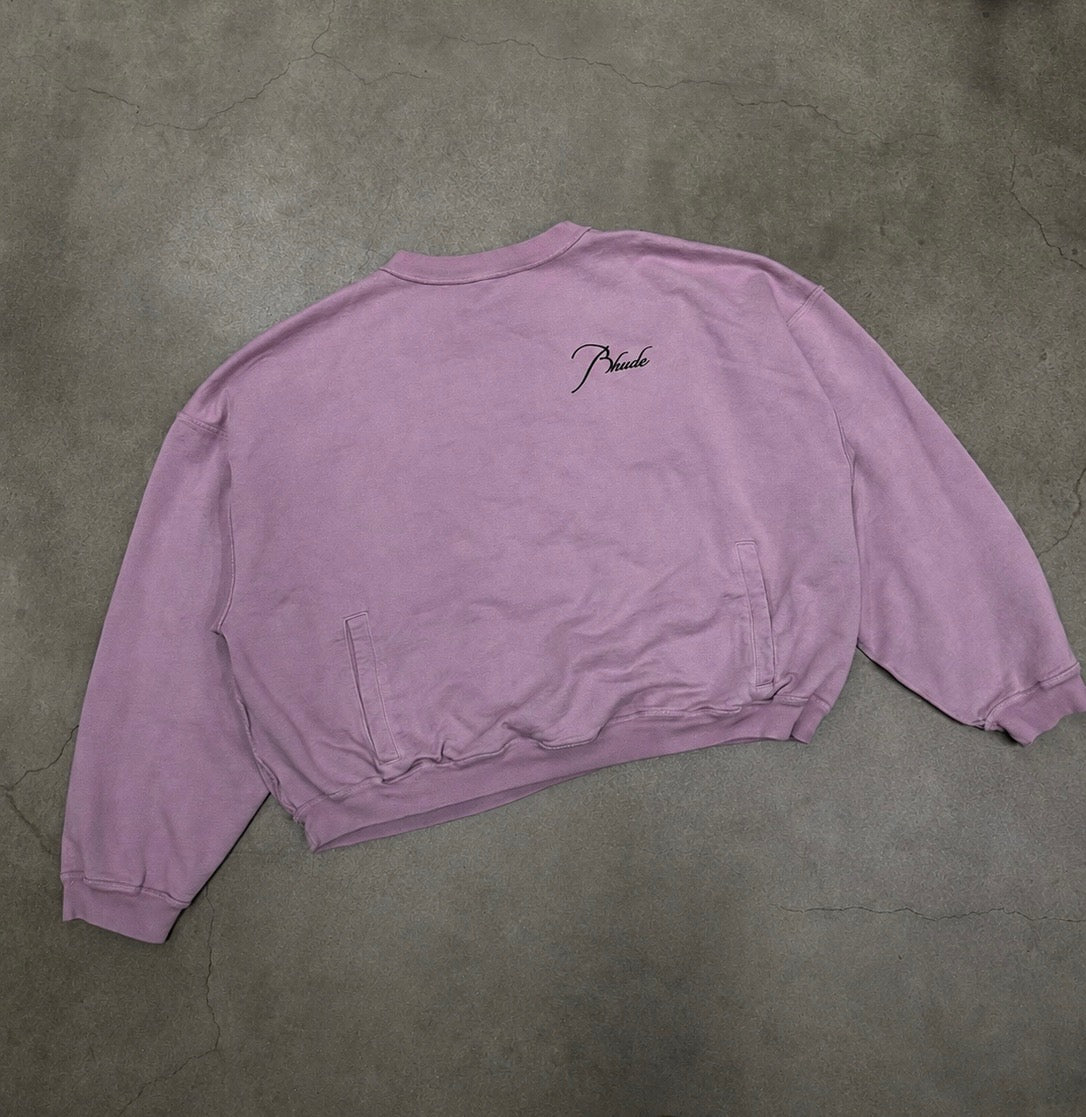 Rhude Reverse Crewneck Sweater 'Faded Fuchsia'