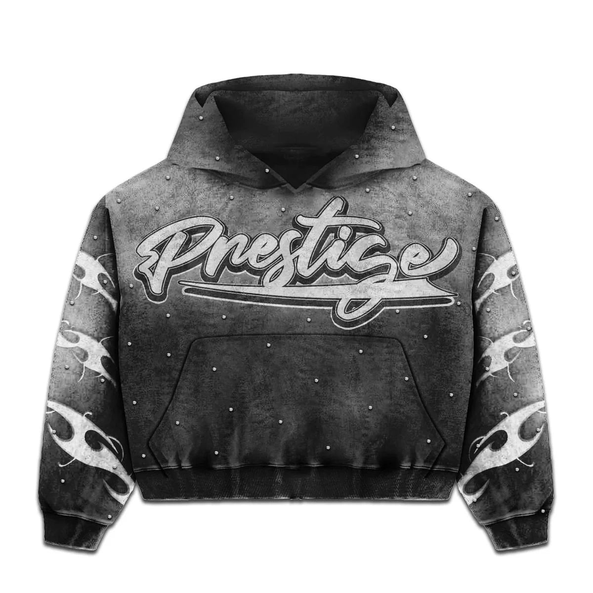 Prestige Diamond Zip Up Hoodie Black